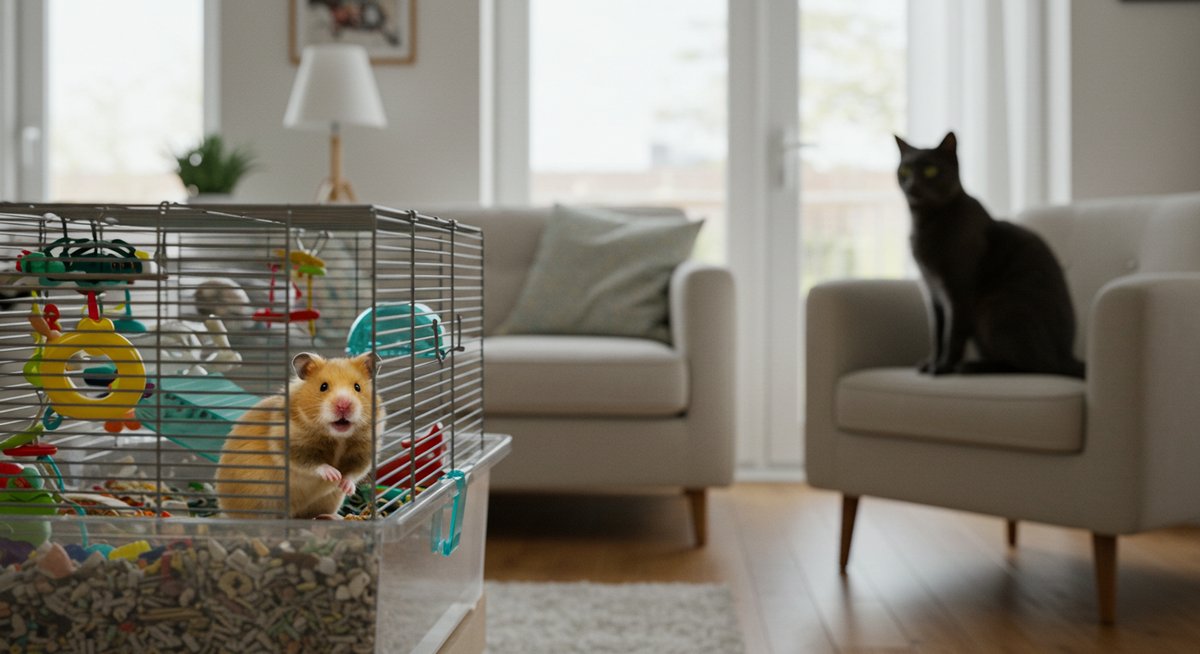 ハムスター と 猫